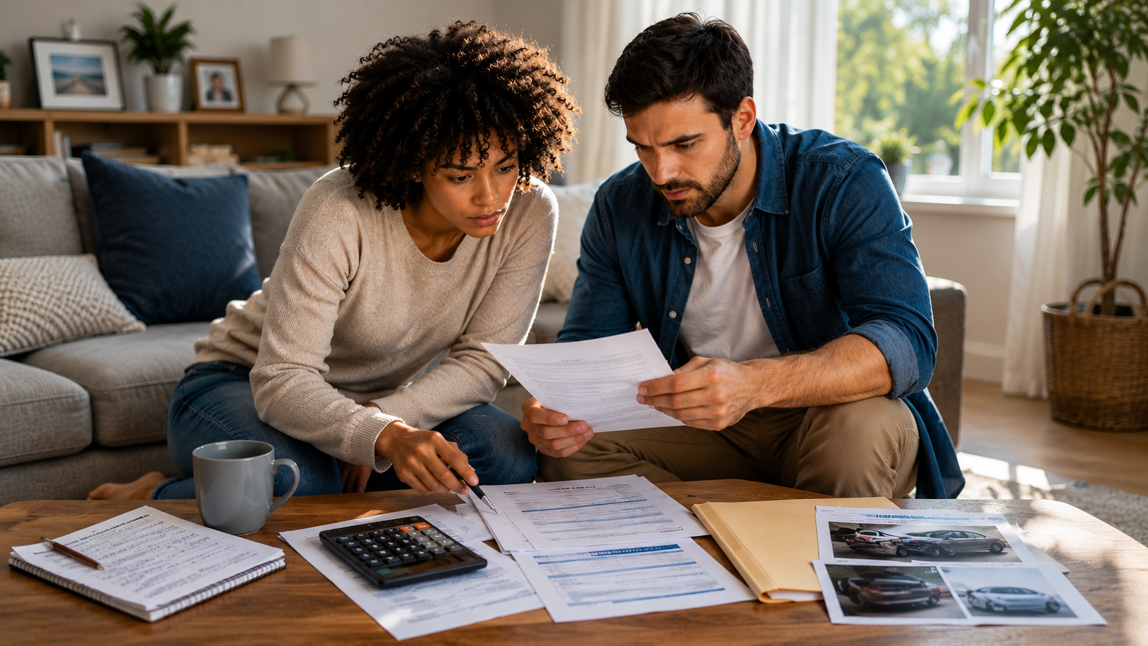 A customer reviewing a claim or policy at home
