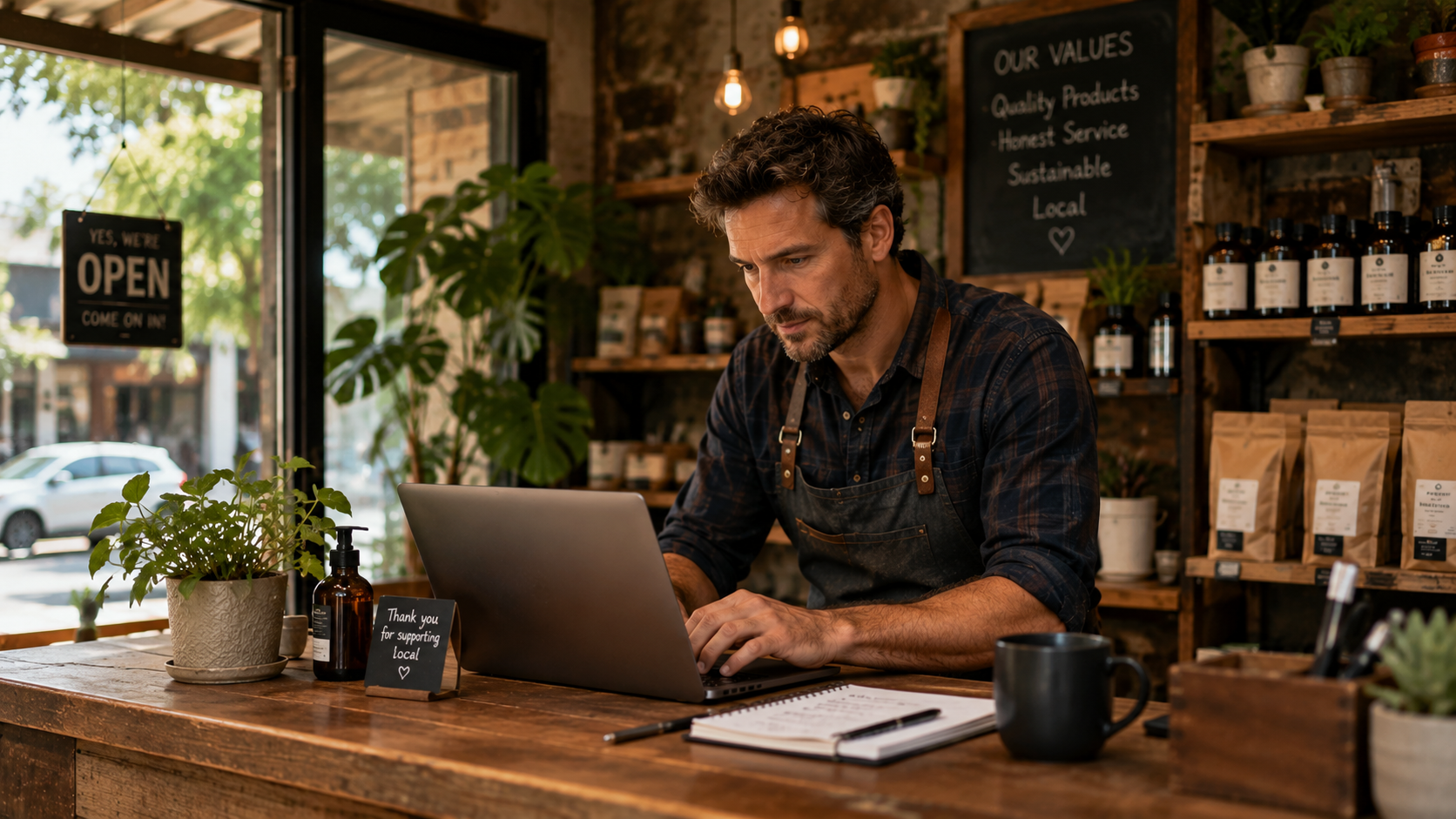 A small-business owner at their own shop/workshop
